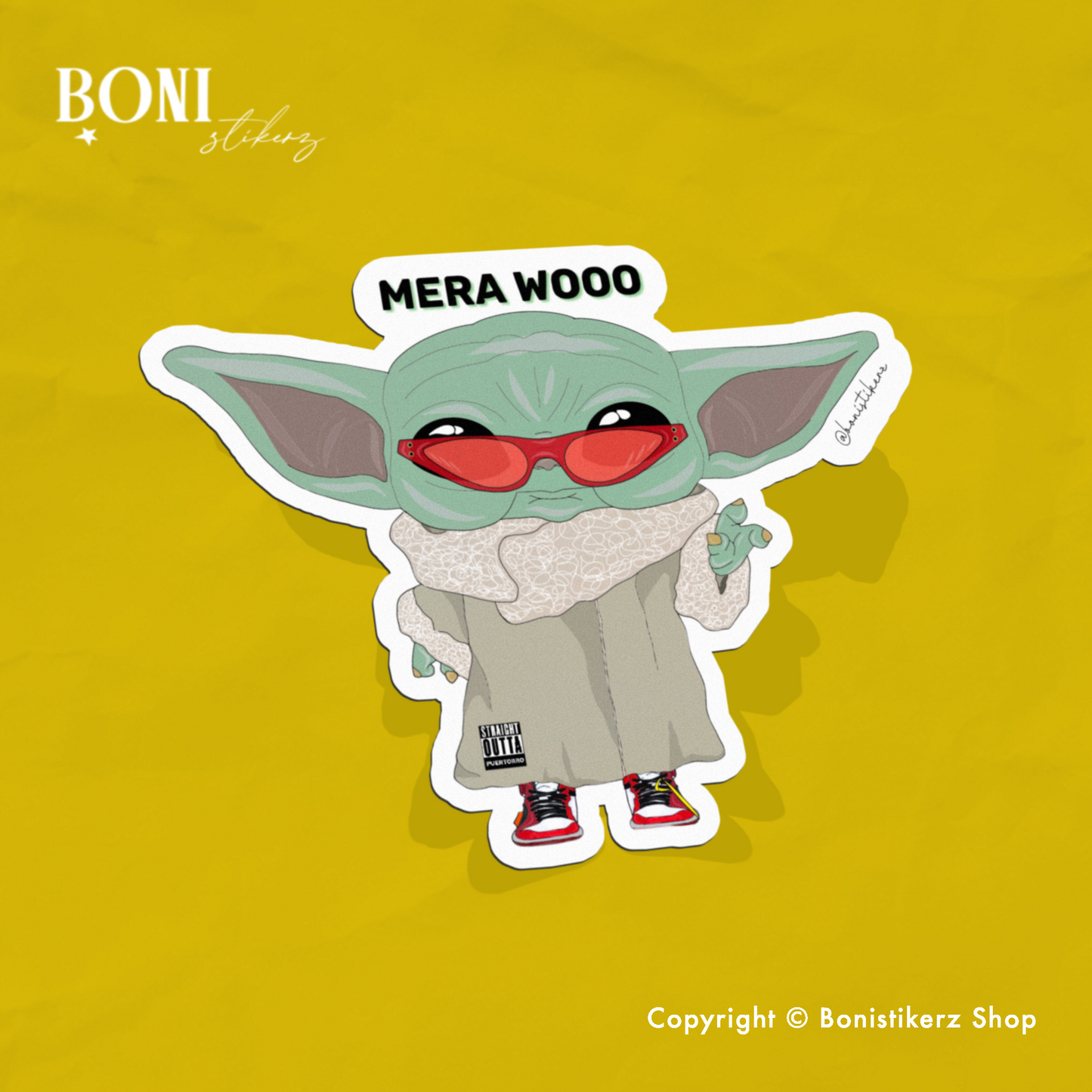 Baby-Yoda Boricua sticker